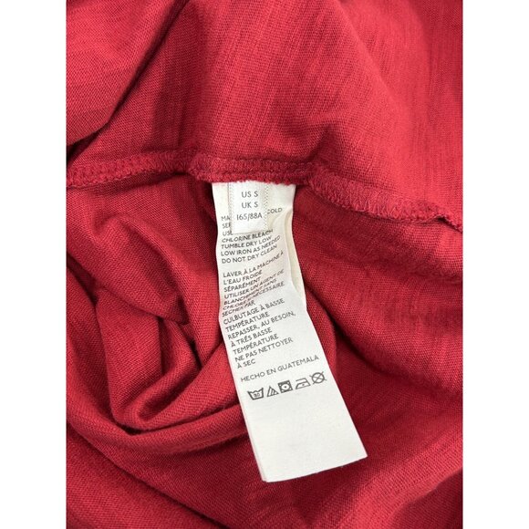 WE THE FREE Arden Tee Sz XS Berry Red Long Sleeve Oversize Slub Knit 100% Cotton - Picture 8 of 10